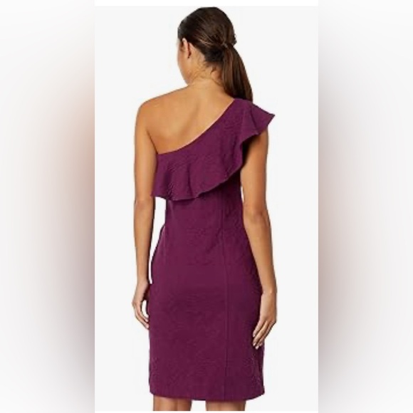 Lilly Pulitzer Bordeaux One-Shoulder Minidress NWT size 14 - Picture 2 of 5
